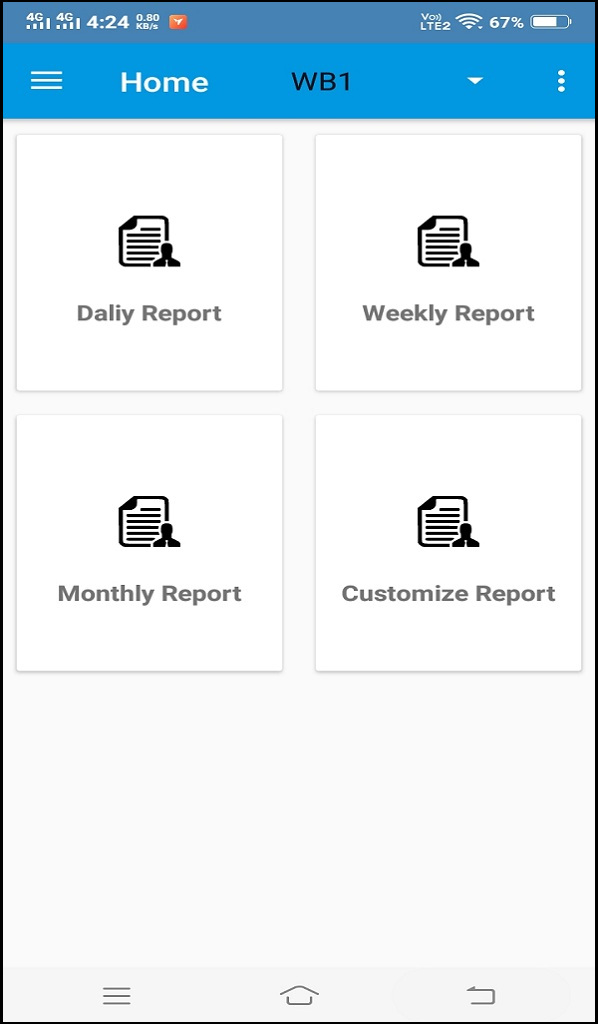 Online Weighbridge Reporting Mobile APP Dashboard Screen